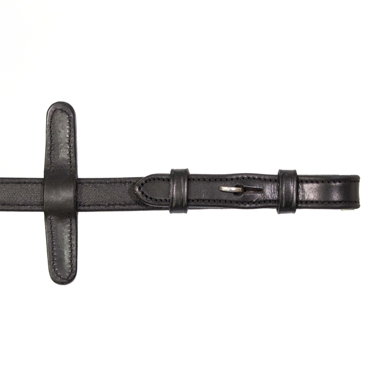 Henry James Large Pimple Hybrid Rubber Reins with Leather Stoppers - Black-1